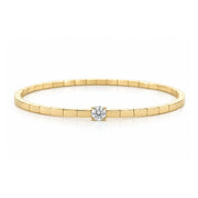 DEMEGLIO 18K Yellow Gold Stretchable Single Diamond Bracelet